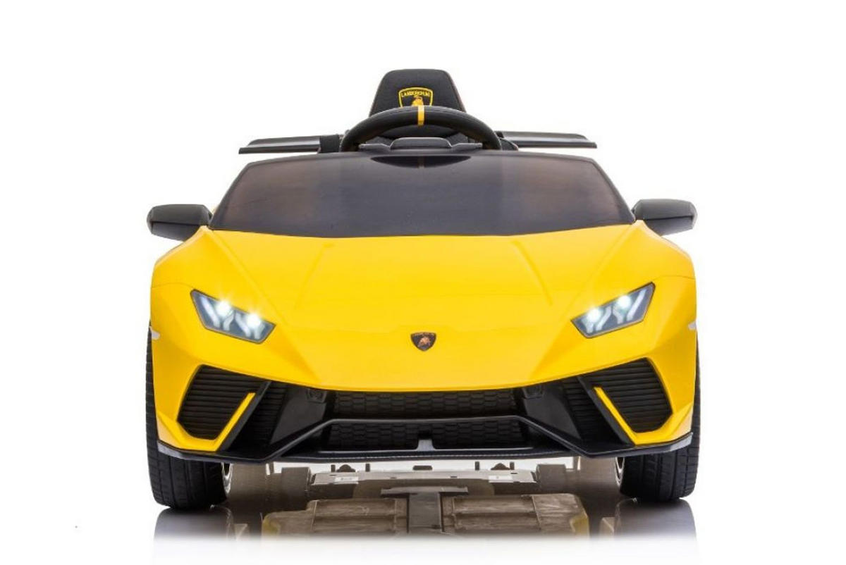 KINDER ELEKTROAUTO Lamborghini Huracan gelb EVA-Reifen, Kunstledersitz, lizenziert, Fernbedienung, Bluetooth - Gelb, Kunststoff (117/64/47cm) - Es-Toys