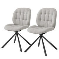 DREHBARER POLSTERSTUHL - 2er-Set - Grau, Textil/Metall (48/85/58cm) - home24