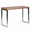 KONSOLENTISCH Massivholz Chromgestell Handgefertigt ISEN, Beige 120x45x77 cm - Beige/Silberfarben, Holz/Metall (45/120/77cm) - KADIMA DESIGN