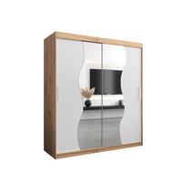 SCHWEBETÜRENSCHRANK 200/180/62 2-türig - Silberfarben/Weiß, Holz/Kunststoff (180/200/62cm) - Abiks Möbel