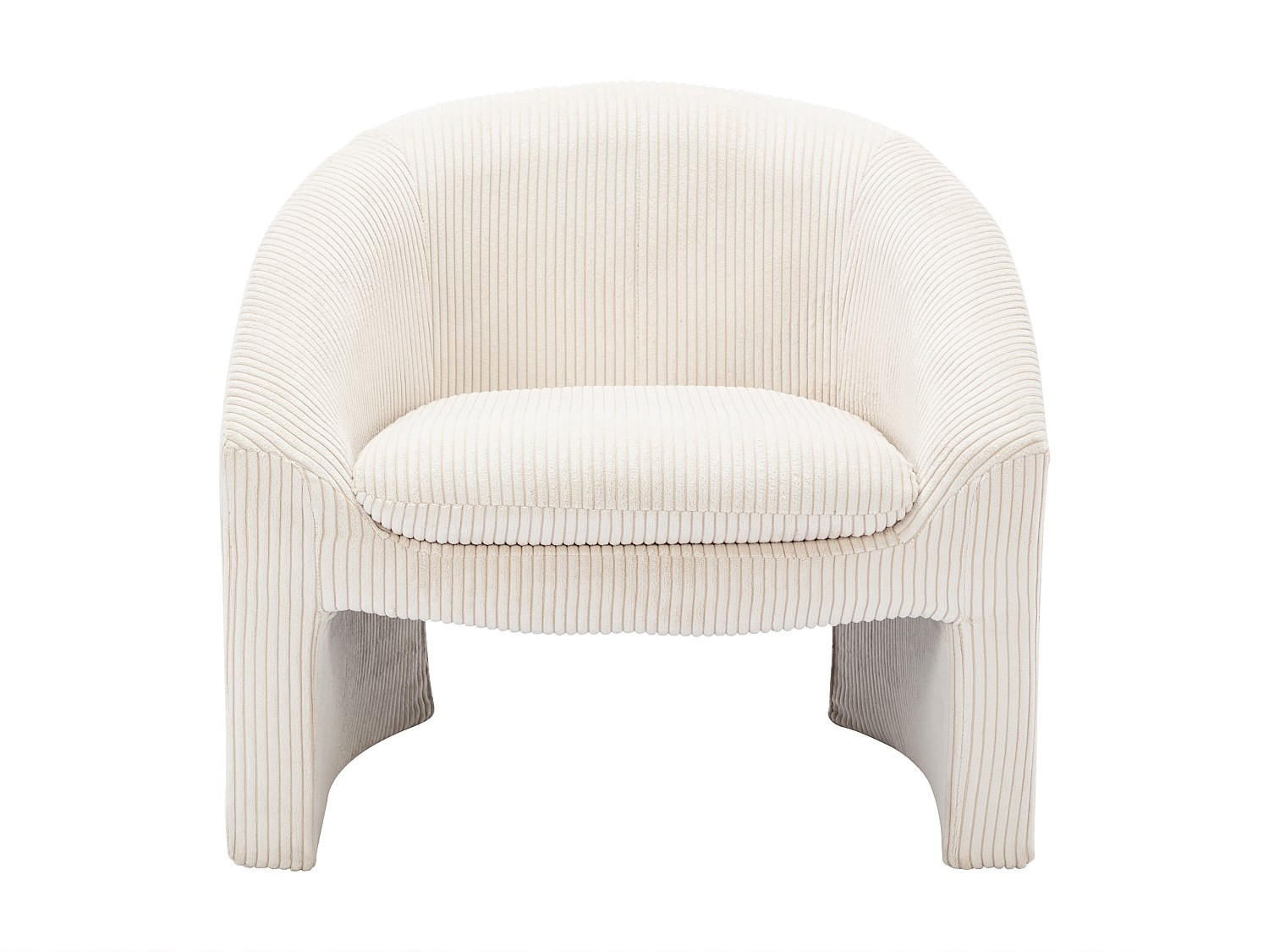 SESSEL mit gerader Rückenlehne - 1 Person - Samt, Stoff - Cremefarben - - Creme, Textil (83/74/74cm) - Vente-Unique