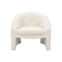 SESSEL mit gerader Rückenlehne - 1 Person - Samt, Stoff - Cremefarben - - Creme, Textil (83/74/74cm) - Vente-Unique