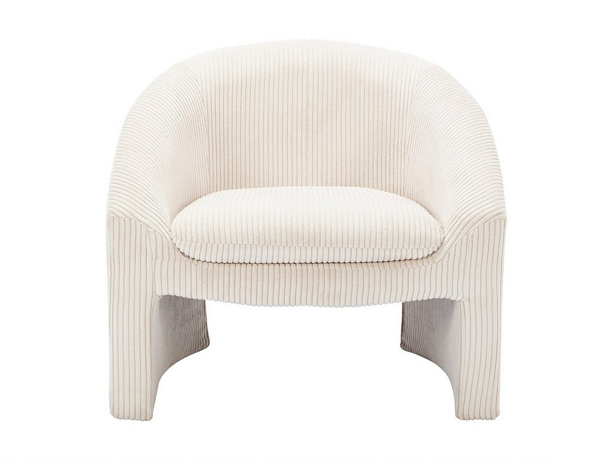 SESSEL - Cord - Cremefarben - OSSANA - Creme, Textil (83/74/74cm) - Vente-Unique