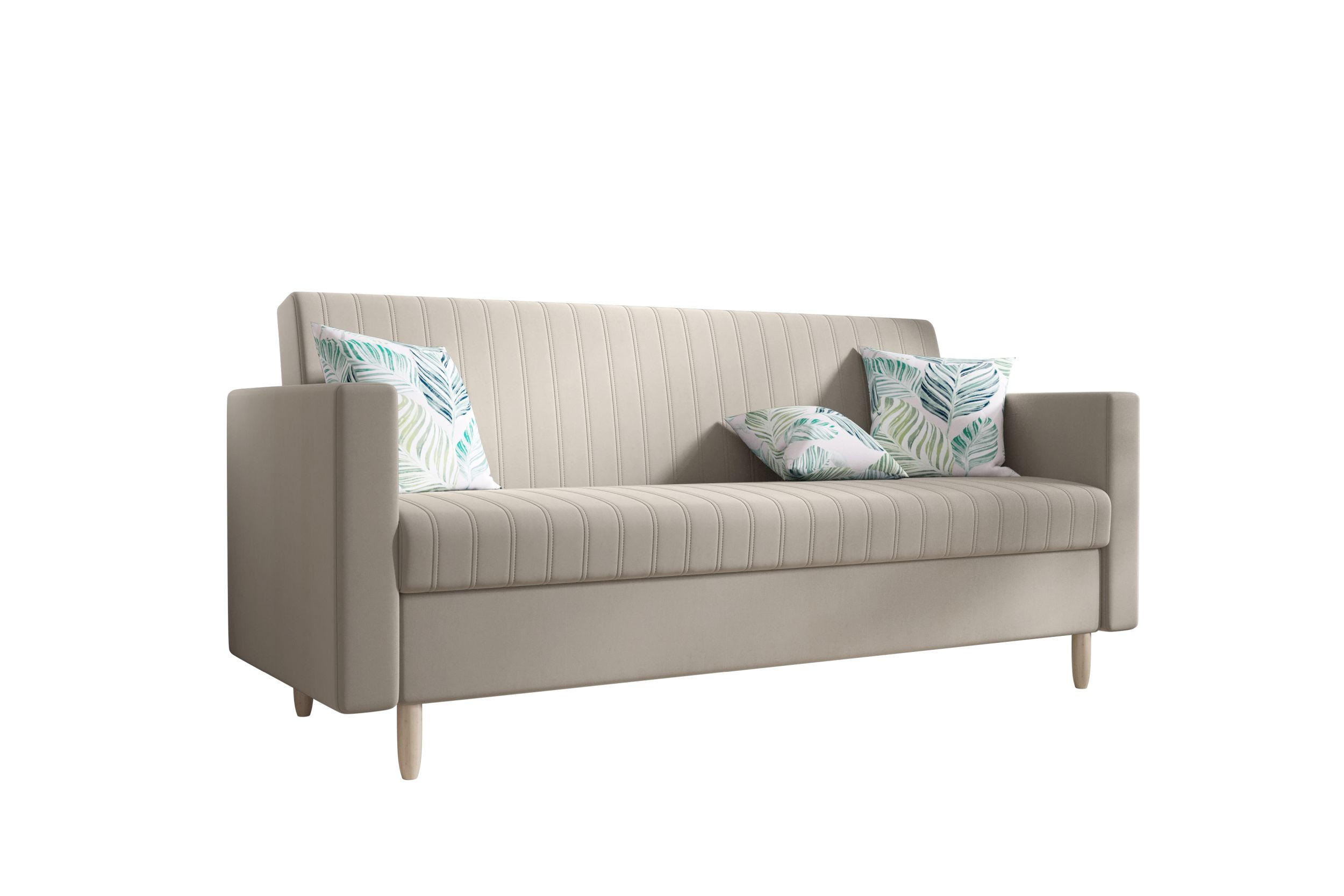 SOFA MELISA mit Schlaffunktion RIVIERA 16 mit Stauraum - Beige, Textil (87/95/216cm) - Bedante