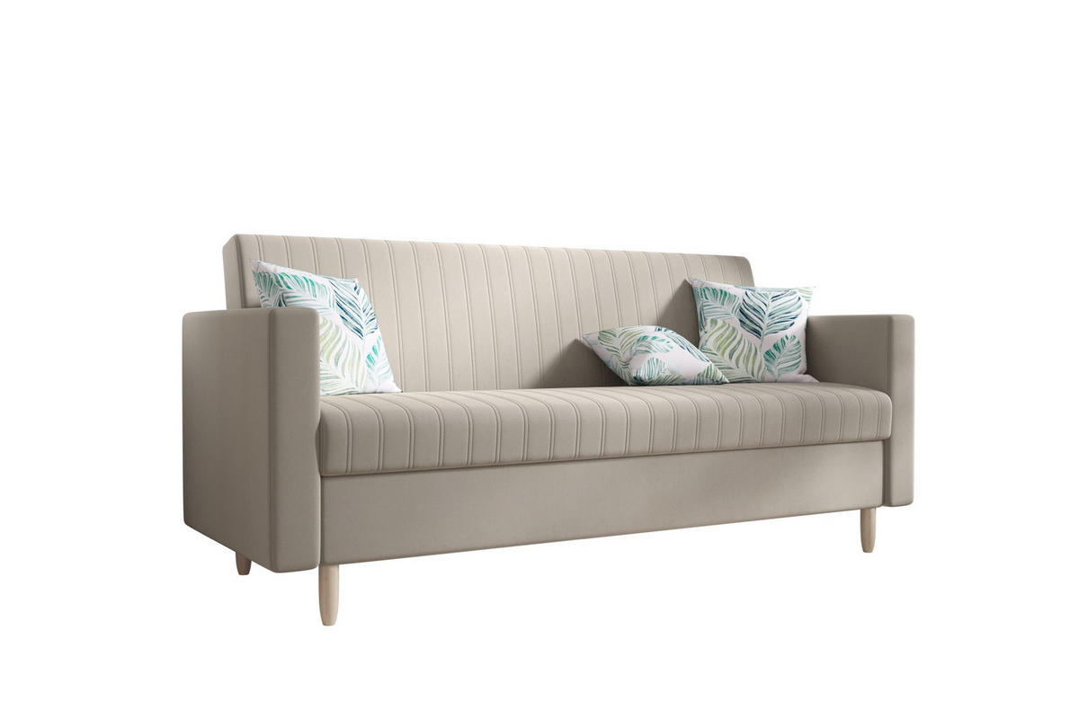 SOFA MELISA mit Schlaffunktion RIVIERA 16 mit Stauraum - Beige, Textil (87/95/216cm) - Bedante