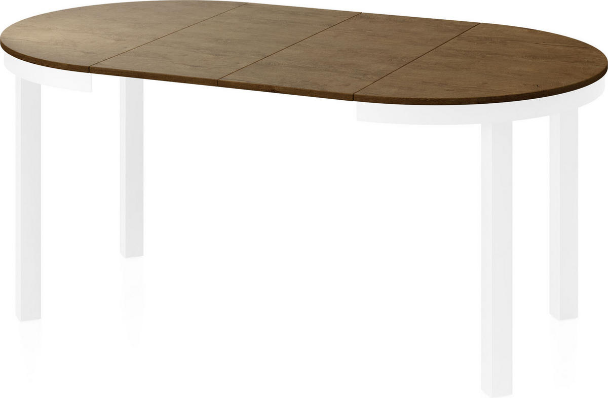 ESSTISCH Rowan Weiß runder ausziehbarer, Lefkas Eiche 100-176/100/76 cm - Alteiche/Weiß, Holzwerkstoff/Metall (100/100/76cm) - WFL GROUP