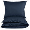 MAKO-SATIN-BETTWÄSCHE 135x200 Bettbezug einfarbig 100% Baumwolle - Uni Dunkelblau Marine - Dunkelblau, Textil (135/200cm) - Carpe Sonno