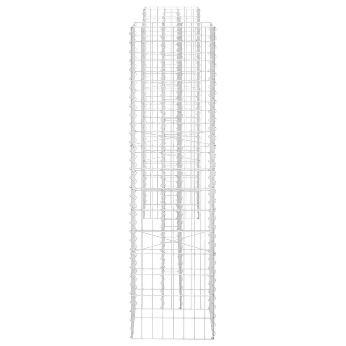H-FÖRMIGER Gabionen-Pflanzkorb Stahldraht 260x40x150 cm - Silberfarben, Metall (260/150/40cm)