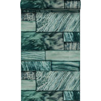 TAPETE Marmor-Optik 53 cm x 10.05 m - Grün, Papier (53/1000cm) - Origin Wallcoverings