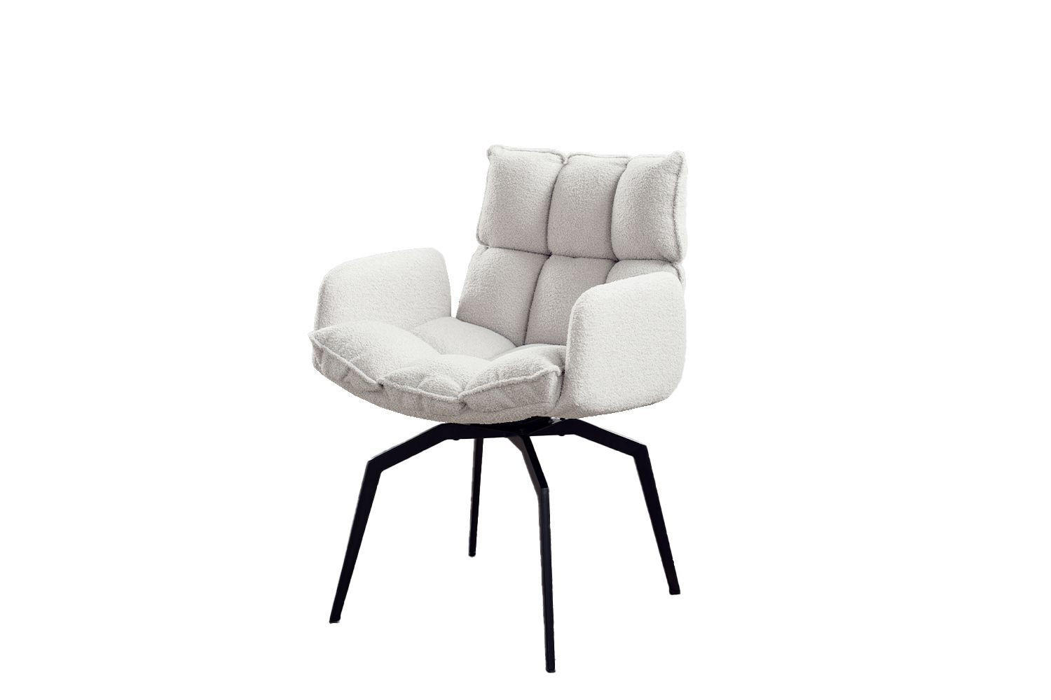 ESSZIMMERSTUHL BARO Weiß Webstoff Drehbar (360°) (1er-Set) - Weiß, Kunststoff/Textil (59/86/65cm) - KAWOLA