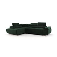 ECKSOFA Monaro Mit Schlaffunktion - Grün, Holzwerkstoff/Textil (275/202cm) - Fun Möbel