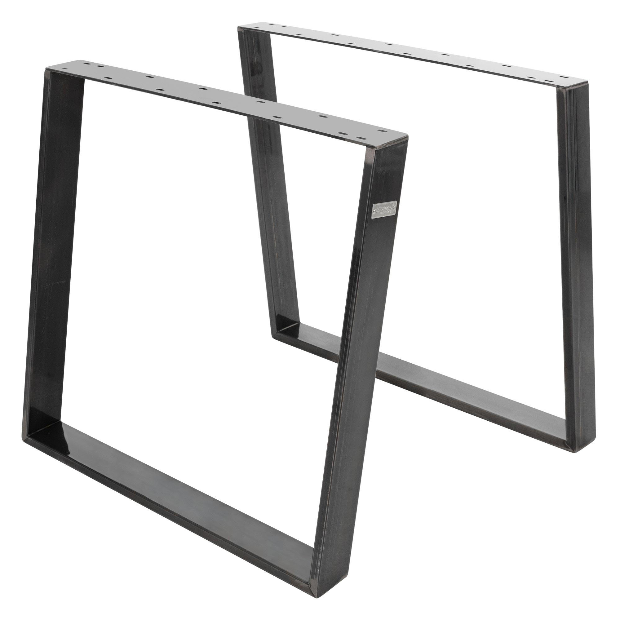 TISCHBEINE 2er Set 80GRAD 75 x 72 cm Dunkelgrau - Klar, Metall (75/8/72cm) - ML-DESIGN
