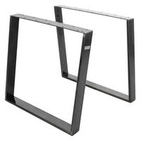TISCHBEINE 2er Set 80GRAD 75 x 72 cm Dunkelgrau - Klar, Metall (75/8/72cm) - ML-DESIGN