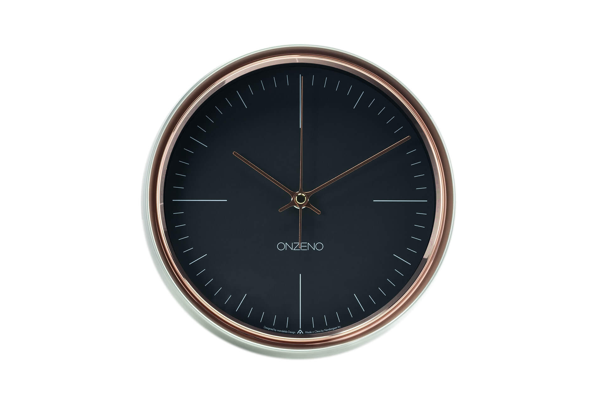 WANDUHR Design Schwarz 22/22 cm - Schwarz, Glas/Holzwerkstoff (0.6/22.4/8cm) - ONZENO