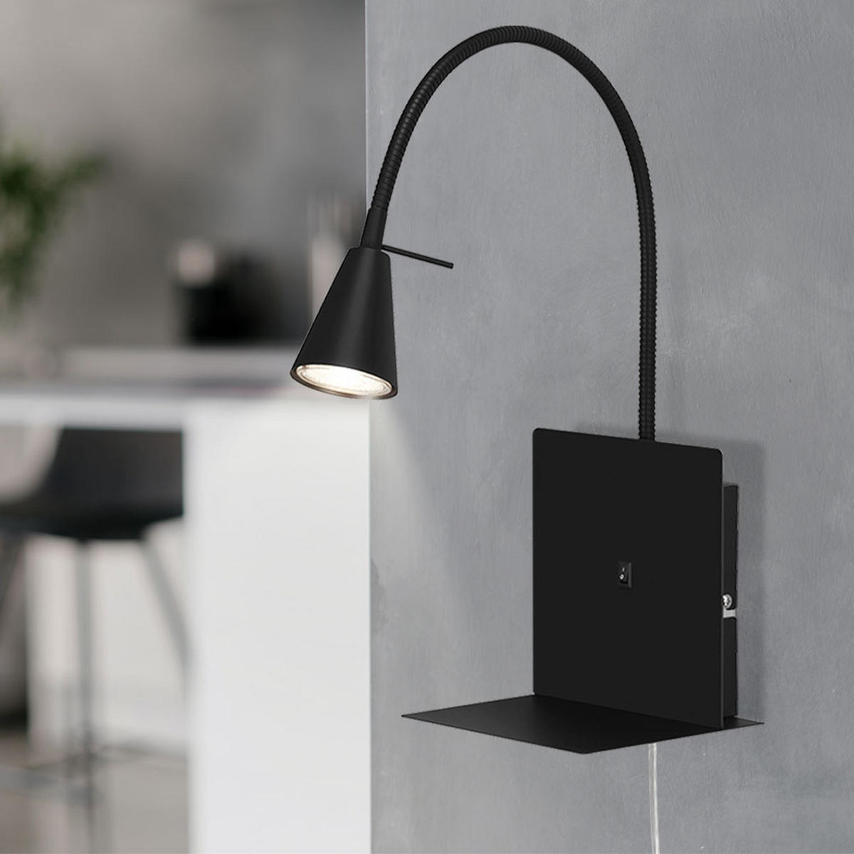 LED WANDLEUCHTE Metall Schwarz Matt - Schwarz, Metall (16/45.5/10cm) - Briloner