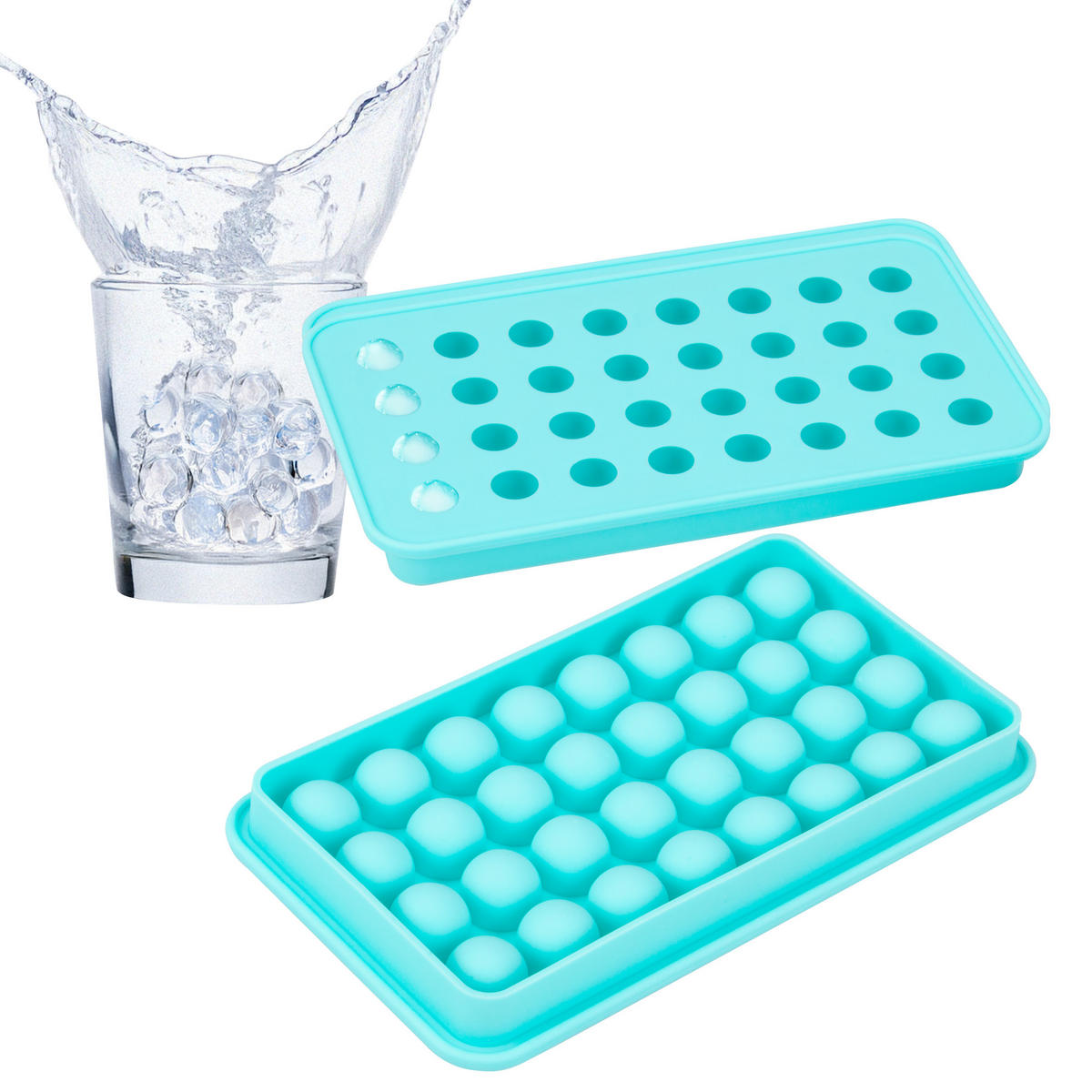 SILIKON-EISKUGELFORM, grün - Türkis, Kunststoff (19.5/2/11cm) - bremermann