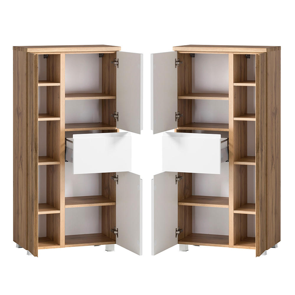 Lomado BADMÖBEL-SET Weiß 185cm × 47cm × 200cm