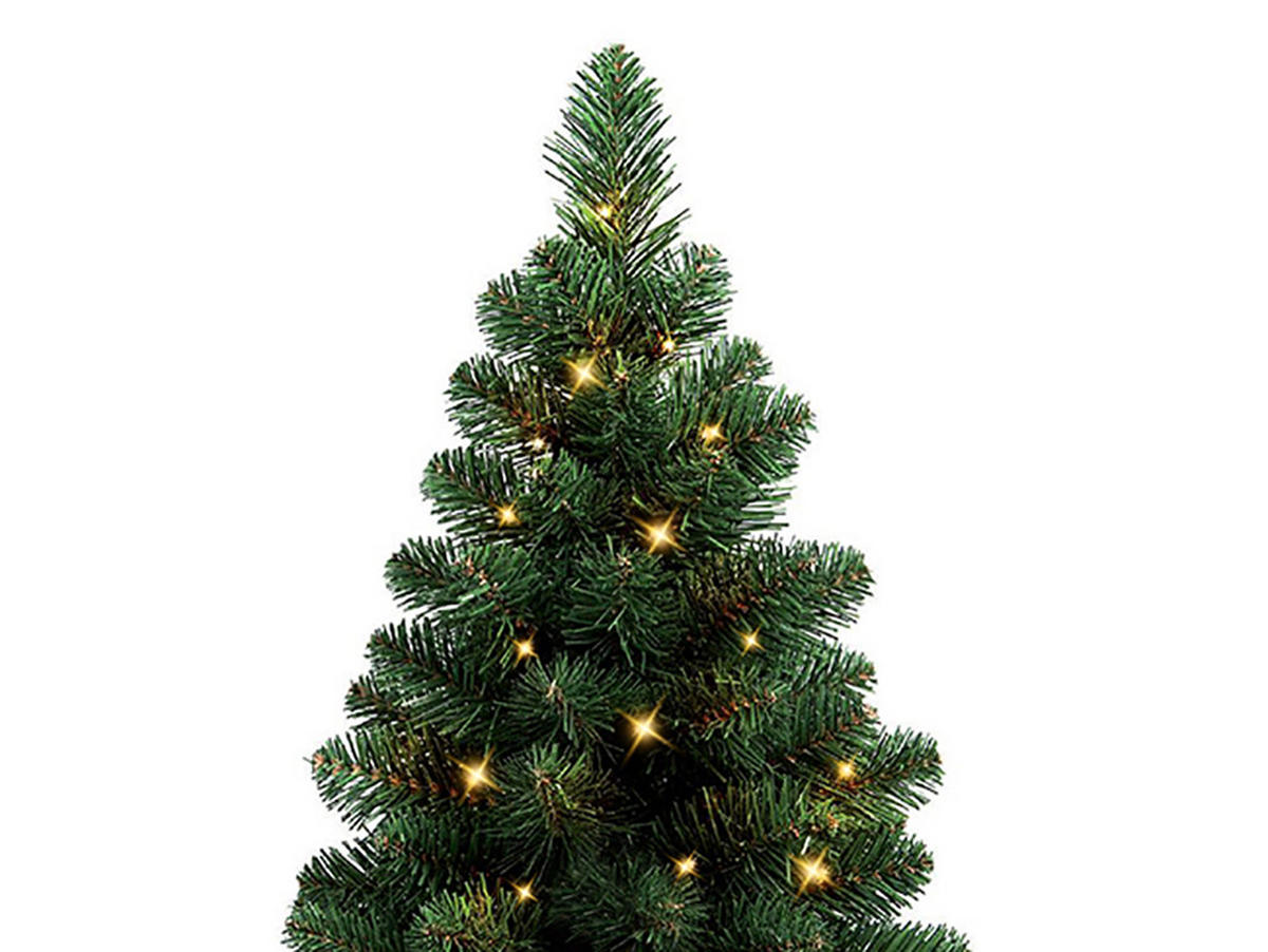 WEIHNACHTSBAUM künstlich Narnie in Blumentopf 45cm mit LED Beleuchtung, Tannenbaum Christbaum Kunstbaum Dekobaum - Grün, Kunststoff/Stein (33/45cm) - LAALU