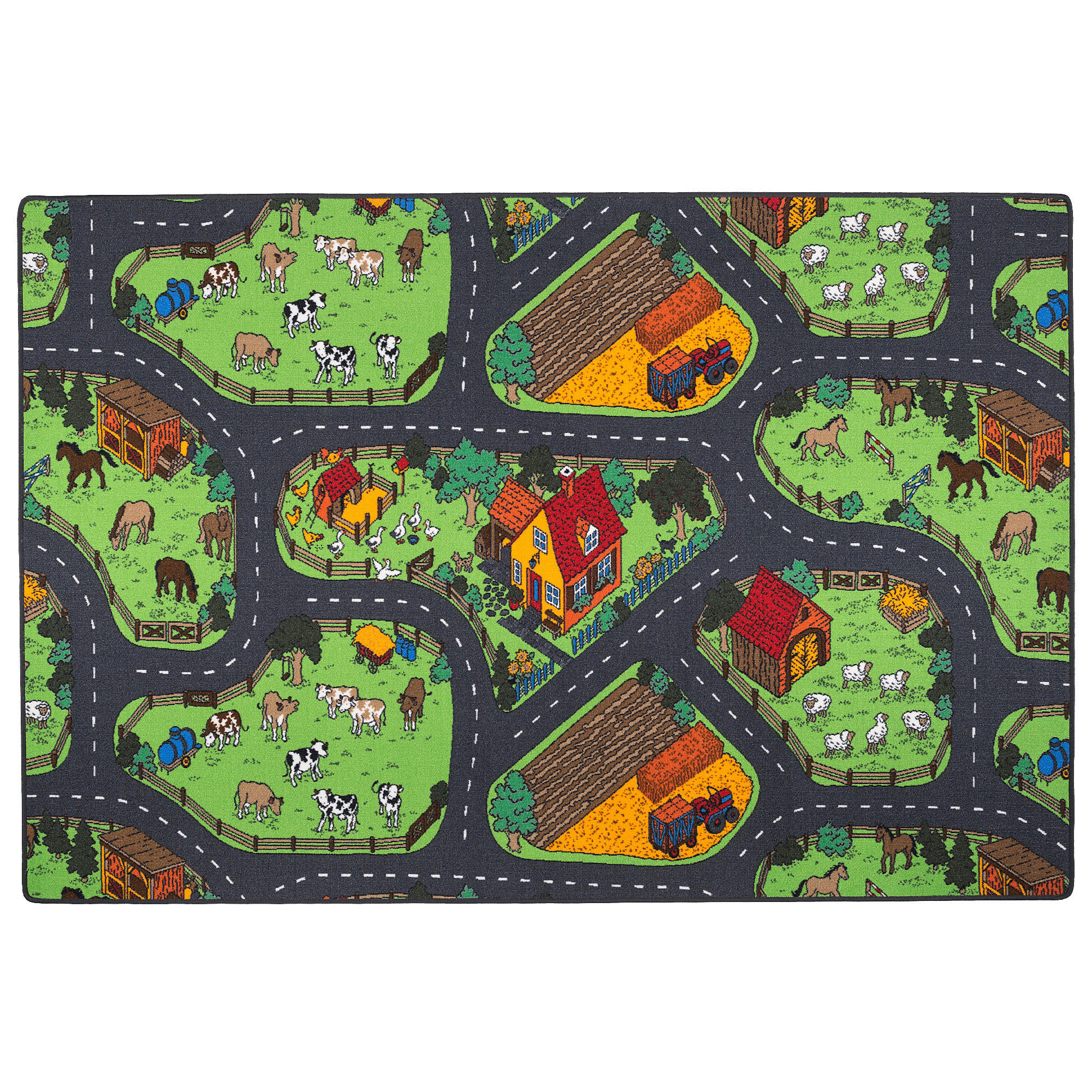 KINDER SPIEL STRASSENTEPPICH - Anthrazit, Textil (160/200cm) - Snapstyle