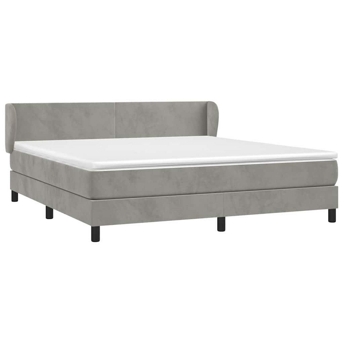 BOXSPRINGBETT 180/200 Cm Grau Samt - Hellgrau, Textil (183/203cm) - vidaXL