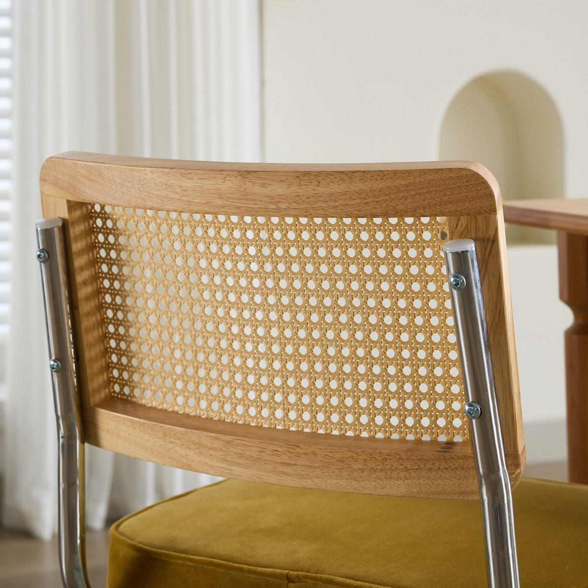 SCHWINGSTUHL DE-36300 2er-Ser mit Rattan-Rückenlehne Gelb - Gelb, Metall (47/81/59cm) - ComfortXL