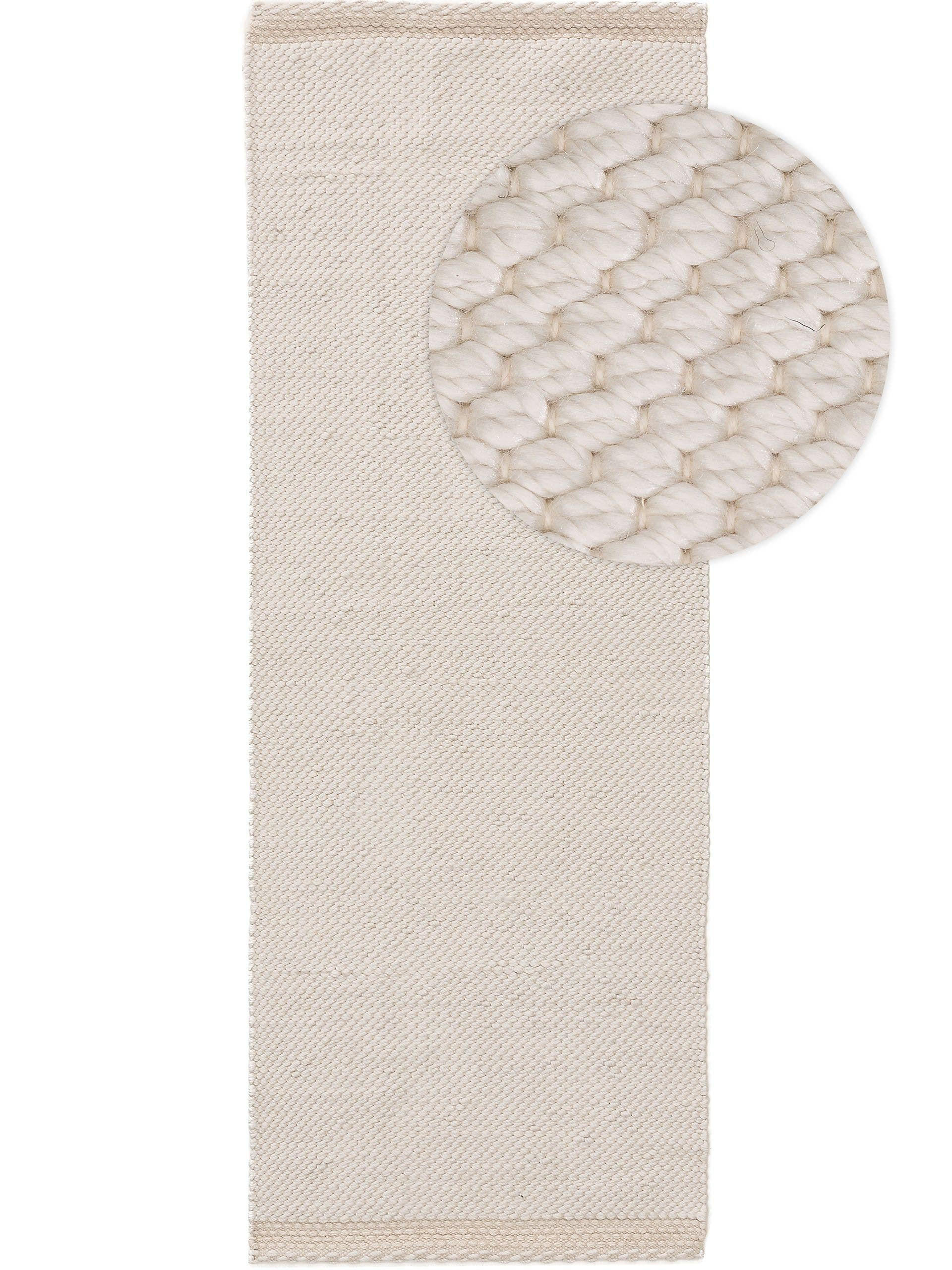 TEPPICH aus recyceltem Material Kiah Cream 70x200 cm - Creme, Textil (70/200cm) - benuta Pure