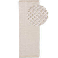 TEPPICH aus recyceltem Material Kiah Cream 70x200 cm - Creme, Textil (70/200cm) - benuta Pure