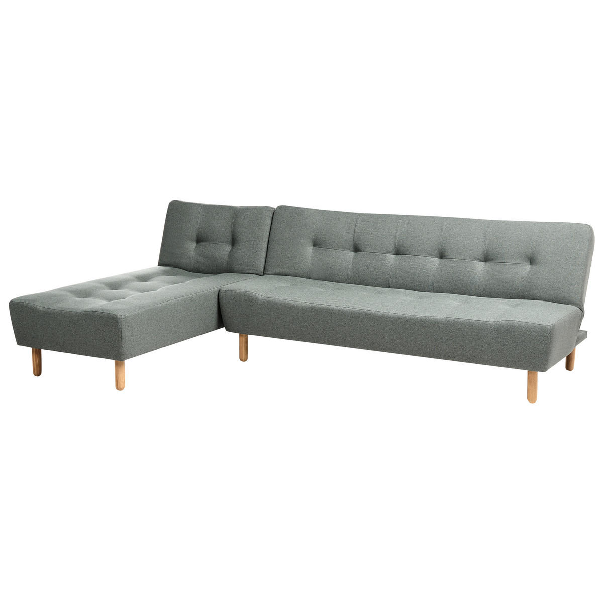 COLȚAR EXTENSIBIL modul cu 4 locuri textil verde pe partea dreaptă Alsten - maro/verde, material textil (258/161cm) - Beliani