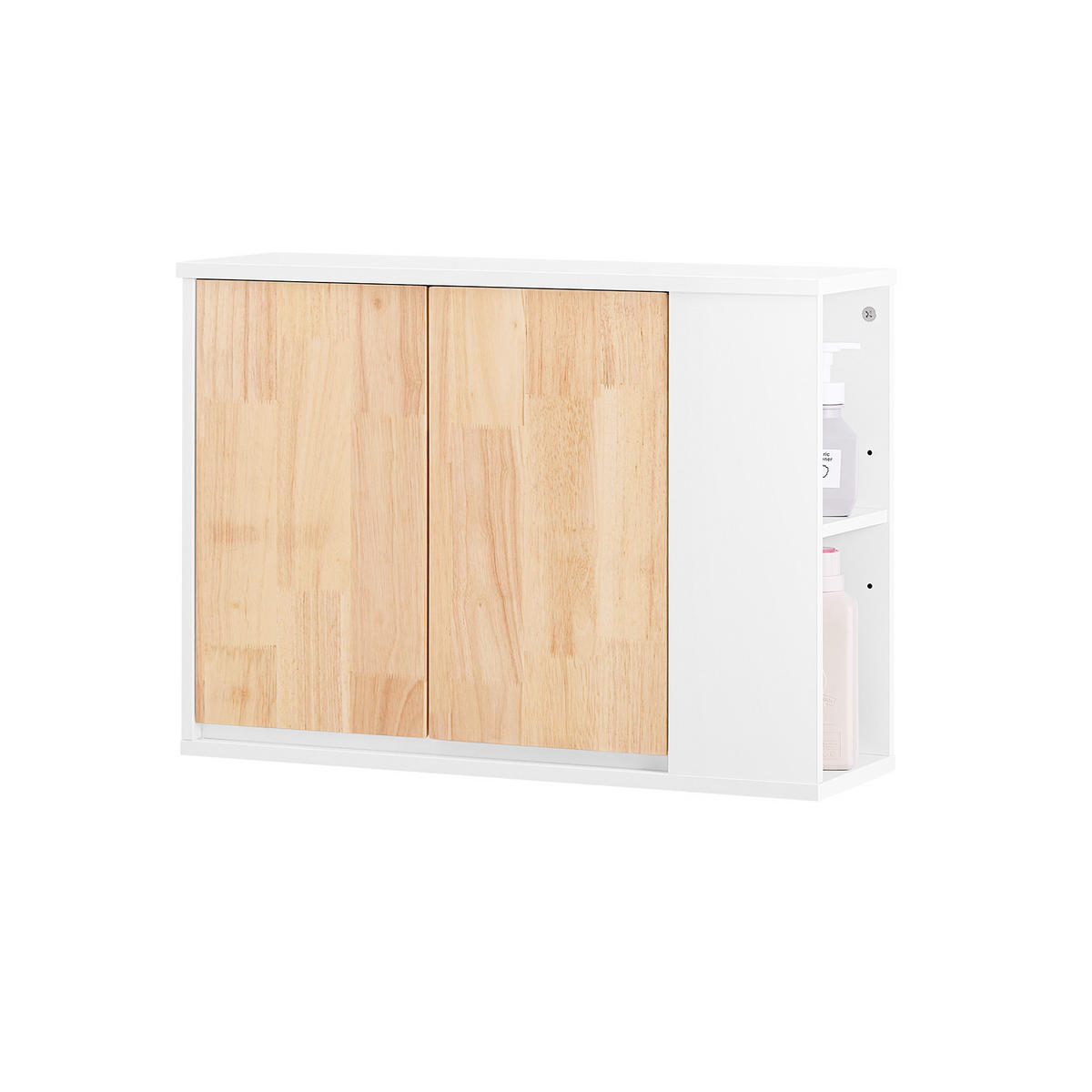 HÄNGESCHRANK Weiß-Natur - Weiß/Naturfarben, Holz/Holzwerkstoff (68/48/20cm) - SoBuy