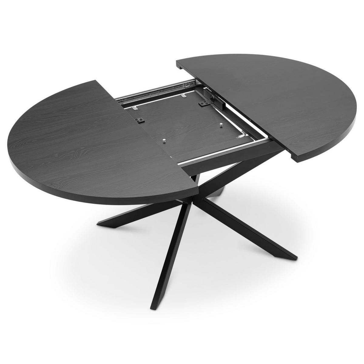 ESSTISCH CHESTER - Schwarz, Holzwerkstoff/Metall (120/120/75cm) - IDIMEX