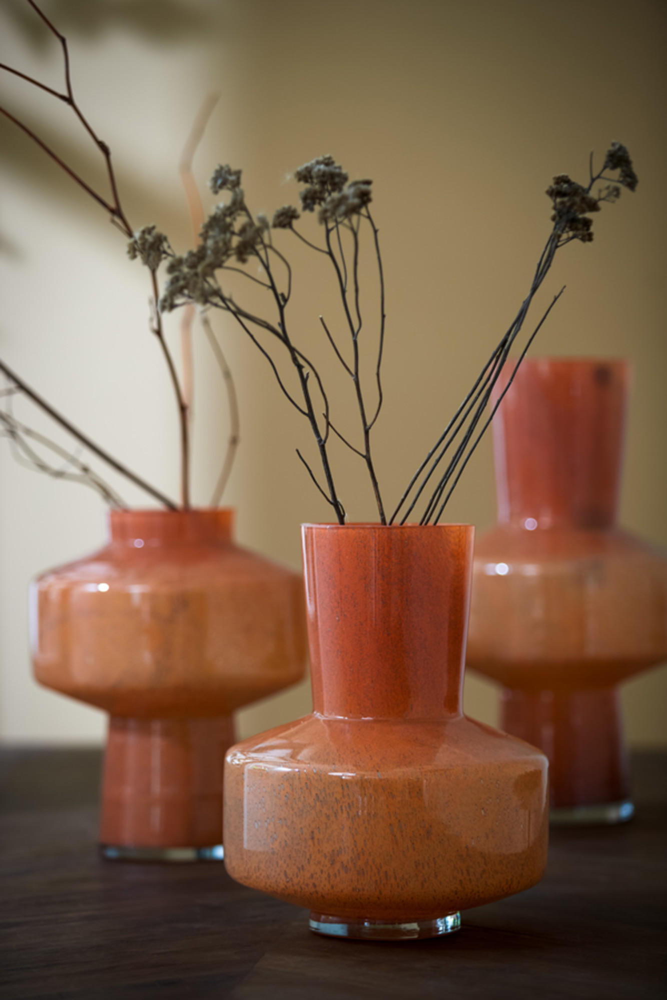 VASE Trasmos Orange Ø23,5/29,5 cm - Orange, Glas (23.5/29.5cm) - Light & Living