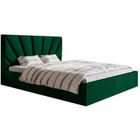BETT Grün SIM 3 Gepolstert 160x200 cm - Schwarz/Grün, Textil/Metall (160/200cm) - Sepro Meble