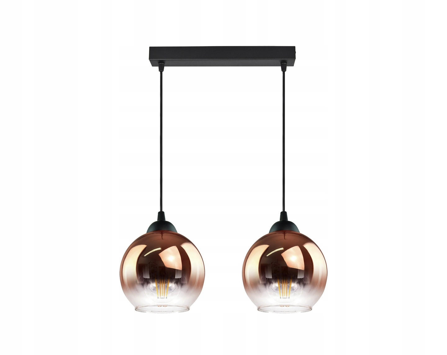 kiki design Pendelleuchte Schwarz, Transparent, Kupfer, Gold 40x80x15 cm
