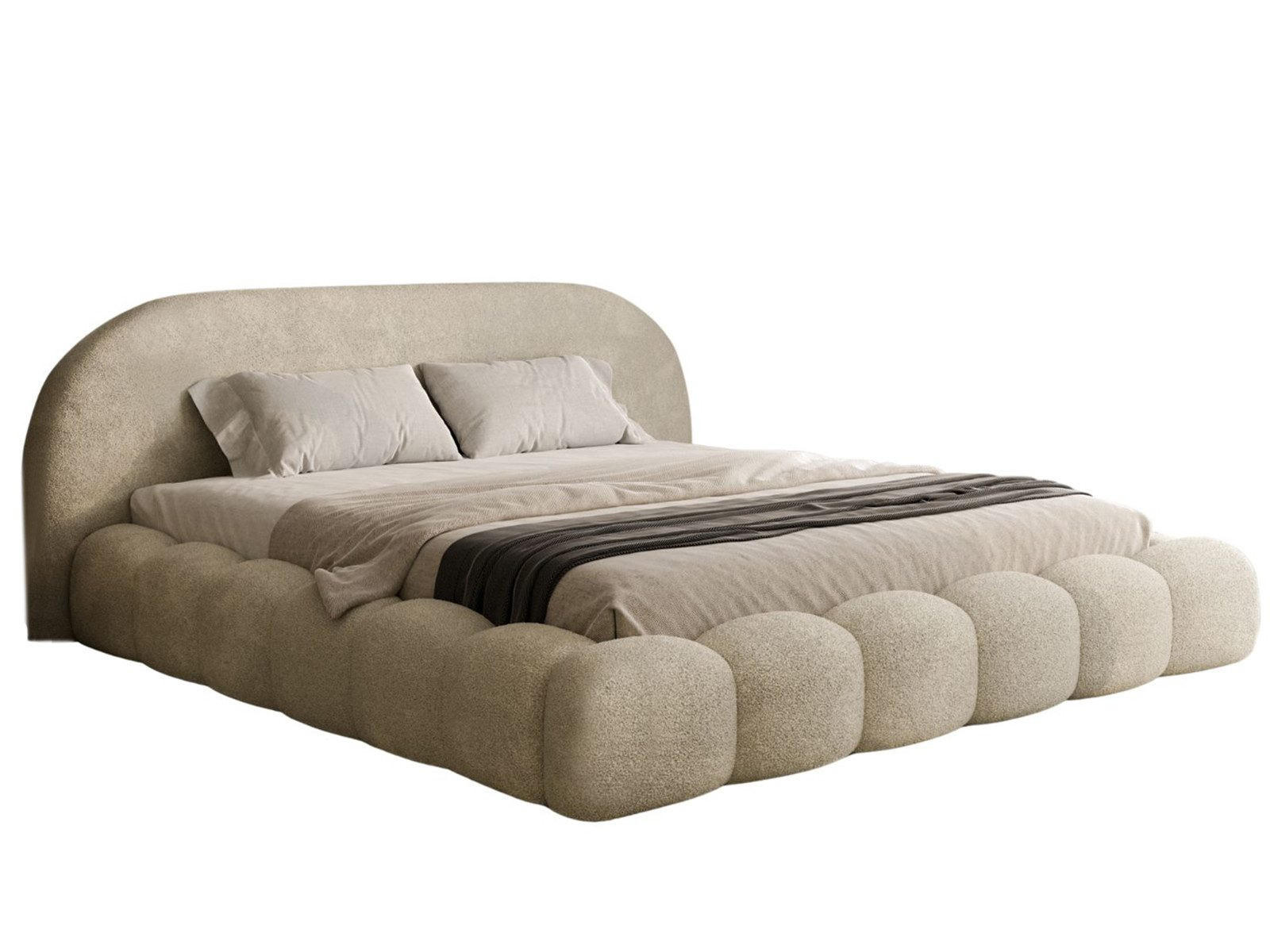 POLSTERBETT Metallrahmen 180x200 Beige OMBIS - Beige, Holzwerkstoff (180/200cm) - Compleo24