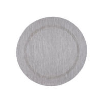 TEPPICH Outdoor Flachgewebe Uni-Design Polypropylen Balkon Silber Rund 200x200 - Silberfarben, Textil (200/200cm) - KADIMA DESIGN