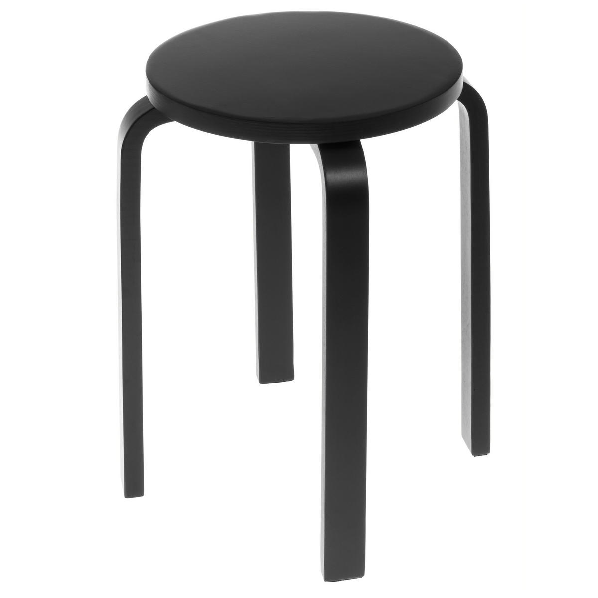 KÜCHENHOCKER Ø 39 cm - Schwarz, Holzwerkstoff (39/45.5/39cm)