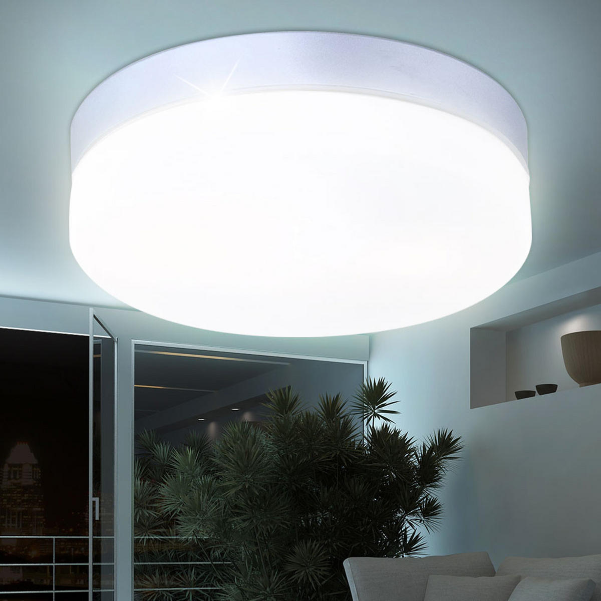 LED AUSSENDECKENLEUCHTE VRANOS Silber - Silberfarben, Glas (24/24/6.5cm)