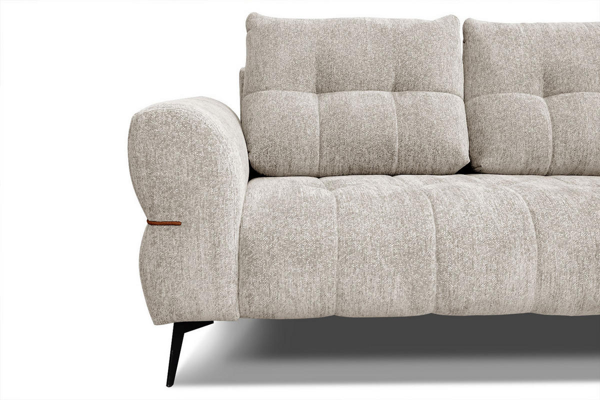 SOFA SALVINI 2,5-Sitzer, ecru - Ecru/Schwarz, Holzwerkstoff/Textil (176/88/99cm) - Courtois Laville