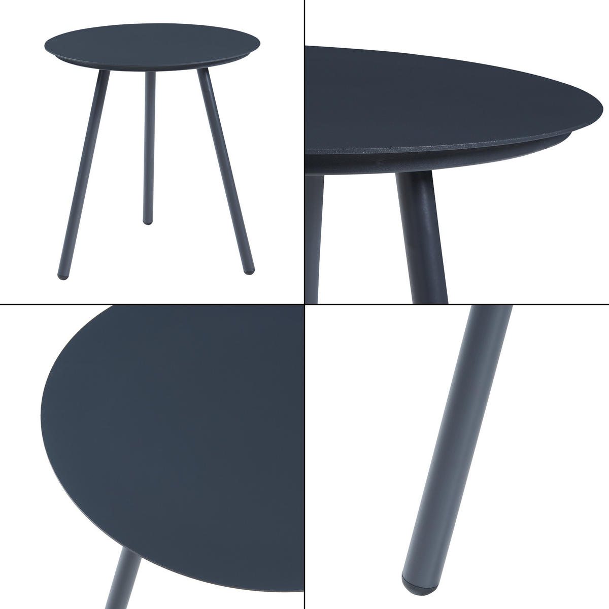 BISTRO-SET 3 TLG. Abriola - Grau, Metall - casa.pro