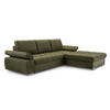 ECKSOFA SANDRO Grün Geflochtener Stoff mit Schlaffunktion - Grün, Holz (277/201cm) - MASSENO