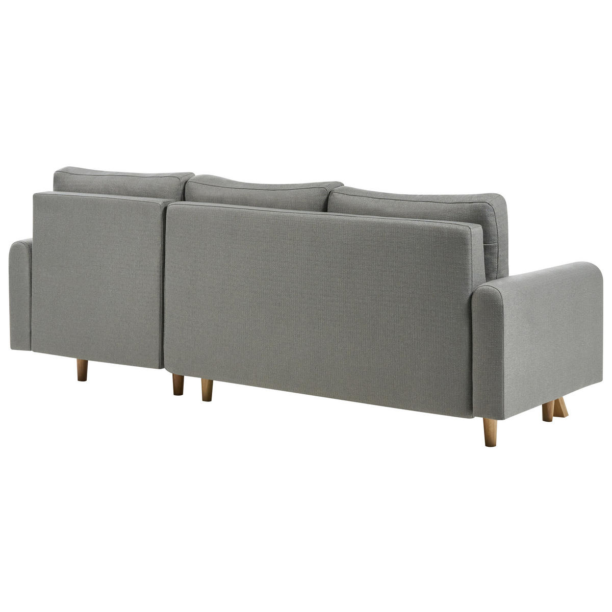 3-SITZER-ECKSOFA grau rechtsseitig mit Schlaffunktion Stauraum Siro - Hellbraun/Grau, Textil (240/142cm) - Beliani