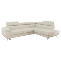 ECKSOFA Fonti Cord, Seite: Rechts - Beige, Holz/Textil (253/188cm) - MIRJAN24