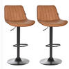 BARHOCKER 2er-Set Kunstleder Goldbraun Dubrovnik - Schwarz/Braun, Kunststoff (51/88/54cm) - Beliani