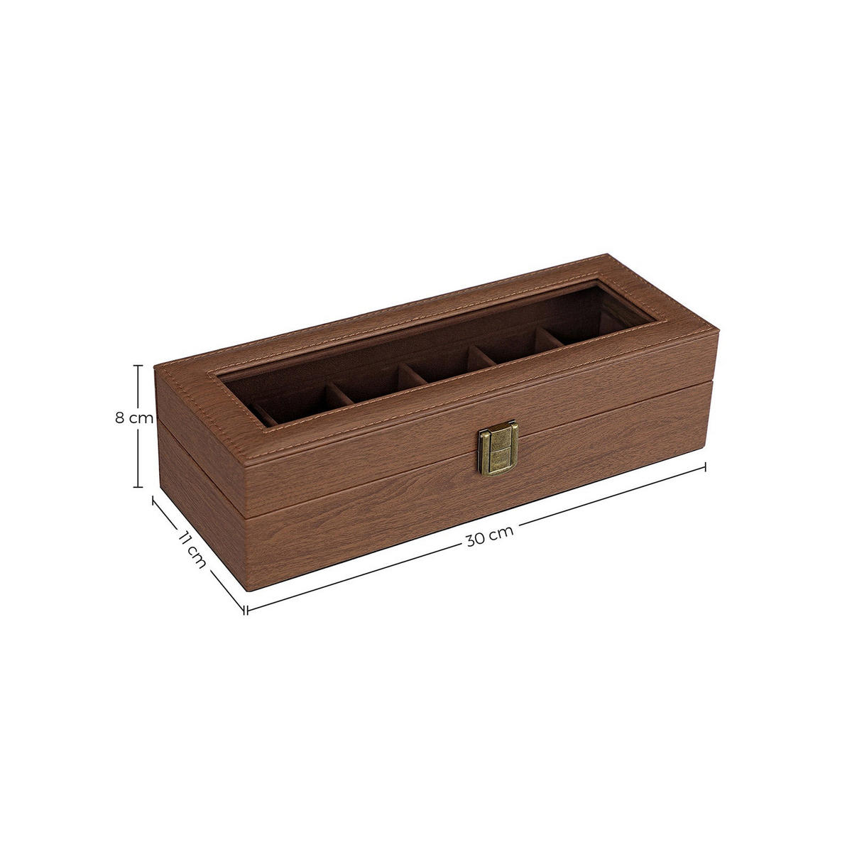 UHRENBOX FÜR 6 UHREN - Braun, Holzwerkstoff (11/30cm) - Hansiro
