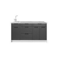 KUCHYŇSKÝ BLOK Fame-Line, Tmavě šedá/Bílá, 150 cm, PD Mramor - bílá/tmavě šedá, kompozitní dřevo (150/82/60cm) - Vicco