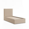 POLSTERBETT MIT KOPFTEIL 90x200 ohne Bettkasten PAOLA, Beige - Beige, Textil (90/200cm) - Mebligo