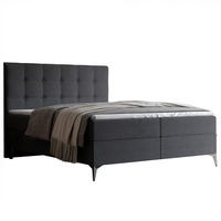 BOXBETT BAILEY 180/200 cm mit Matratze und Topper, Schwarz - Schwarz, Holzwerkstoff/Textil (180/200cm) - Idohome