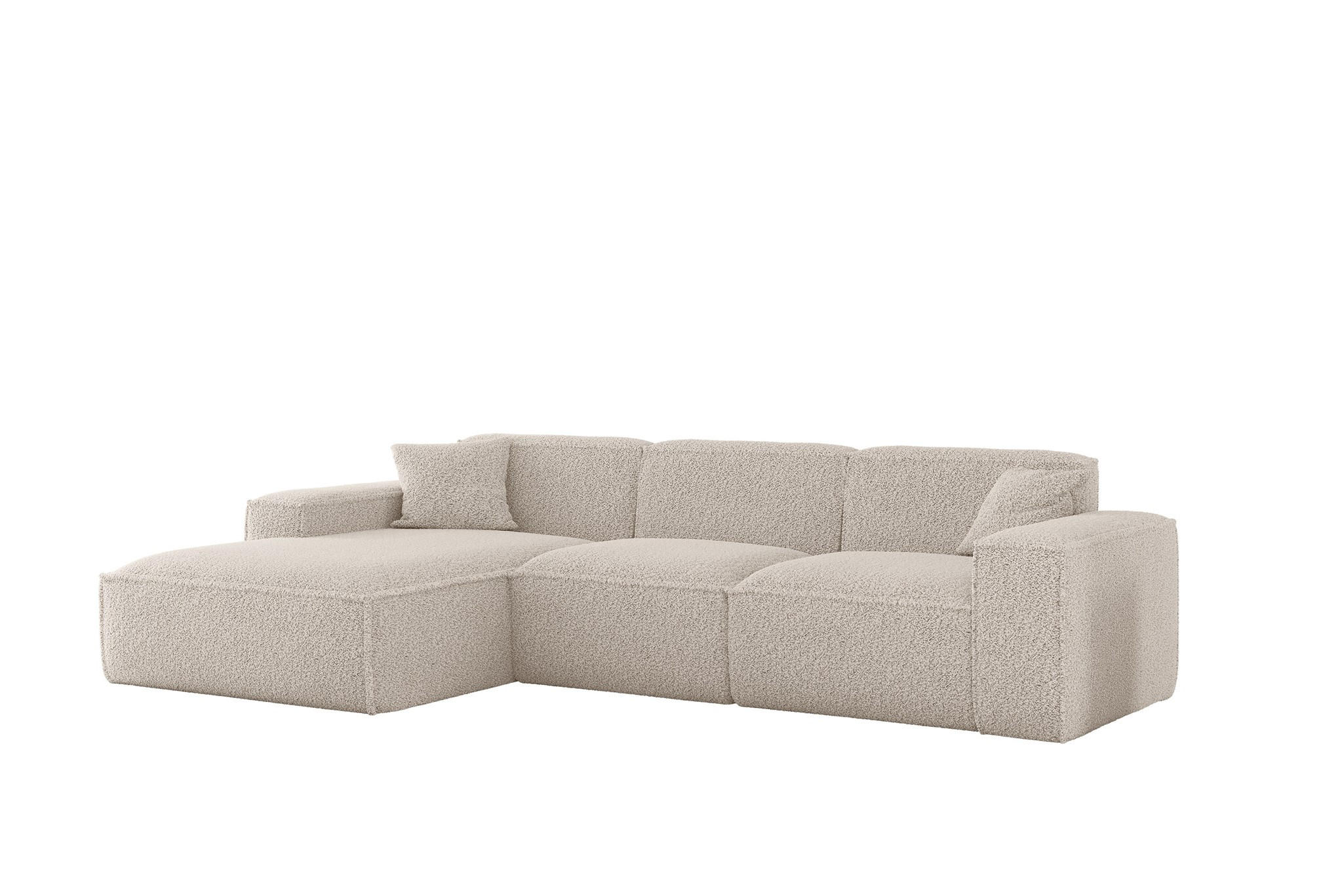 ECKSOFA Celes Premium In Sven - Weiß, Holzwerkstoff/Textil (266/165cm) - Fun Möbel