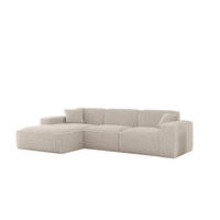 ECKSOFA Celes Premium In Sven - Weiß, Holzwerkstoff/Textil (266/165cm) - Fun Möbel