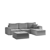 ECKSOFA Sande In Raven - Grau, Holzwerkstoff/Textil (292/192cm) - Fun Möbel